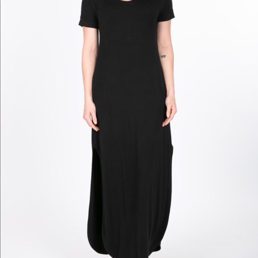 Casual Short Sleeve Long Maxi Dress-BLACK - Picture 8 of 8